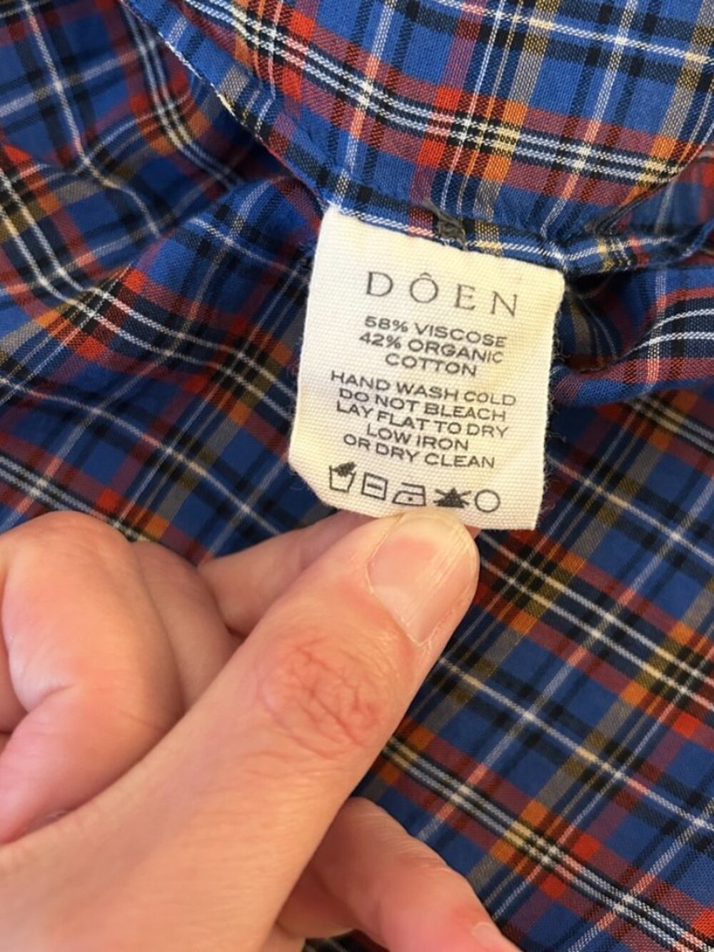 DÔEN The Jane Blouse - Azure French Plaid - Picture 4 of 4